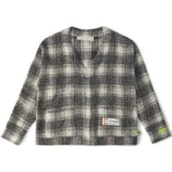 Advisory Board CrystalsShaggy Beavercheck Cardigan - Black