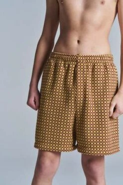 BODEChecker Jacquard Rugby Short - Green/Maroon