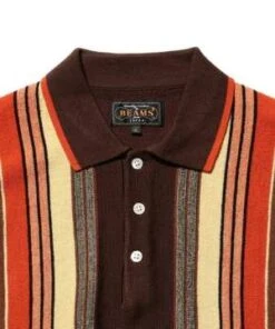 Beams PlusWool Knit Striped Polo Shirt - Dark Brown -Garmentory Clothing Shop Beams Plus Wool Knit Striped Polo Shirt Dark Brown 20231016213341 1