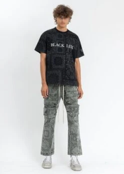 Black LuxBandana Printed T-Shirt - Black