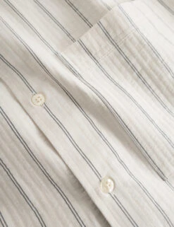 Foret ForétFort Dove Organic Cotton Shirt - Cloud Stripes -Garmentory Clothing Shop Dove organic cotton shirt Cloud Stripes 20230812041849 1