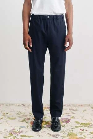 A Kind Of GuiseElasticated Wide Trousers - Frosty Navy Flannel 4 A Kind Of GuiseElasticated Wide Trousers - Frosty Navy Flannel - Image 4