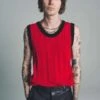 Ernest W. BakerCable Knit Tank Top - Red