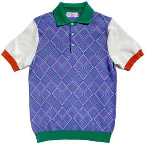 FreshArgyle Extra Fine Crepe Cotton Knitted Polo - Purple 5 FreshArgyle Extra Fine Crepe Cotton Knitted Polo - Purple - Image 5