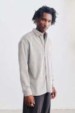A Kind Of GuiseGusto Tweedy Corduroy Shirt - Gray -Garmentory Clothing Shop Gusto Shirt Tweedy Corduroy 20230919140734 2