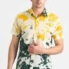 DUSHYANT.Hand Tie Dye The Sheril Short Sleeve Shirt - Yellow/Green Lime Print