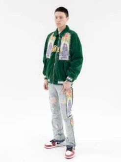 RICHGAINERRichgainer Embroidery Patchwork Denim Jeans - Ice Blue -Garmentory Clothing Shop ICE BLUE EMBROIDERY PATCHWORK DENIM JEANS 20221217040930