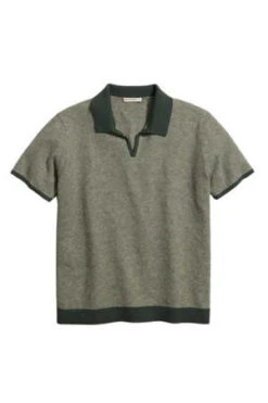 Marine LayerLiam Sweater Polo - Olive/Driftwood