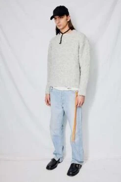 LE17SEPTEMBRE HOMMEBoucle Round Neck Pullover - Light Grey -Garmentory Clothing Shop Light Grey Boucle Round Neck Pullover 20230928200435