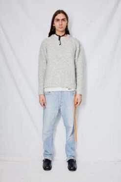 LE17SEPTEMBRE HOMMEBoucle Round Neck Pullover - Light Grey -Garmentory Clothing Shop Light Grey Boucle Round Neck Pullover 20230928200437