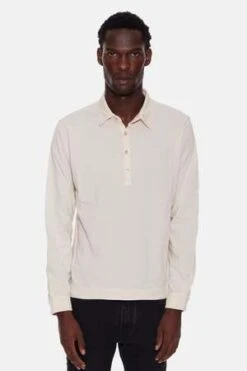 BoglioliLong Sleeve Polo - Vanilla