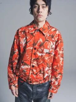 Martine RosePaint Coach Jacket - Orange Camouflage -Garmentory Clothing Shop Martine Rose Paint Coach Jacket Orange Camouflage 20230325023506