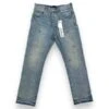 PURPLEP011 Vintage Dirty Painted Jeans - Light Indigo