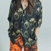 PHIPPSEcovero Oversized Bowling Shirt - Smiley Dot Camo