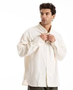 BRICKS AND WOODScript Button Up - White