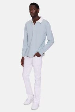 Blue&CreamSolid Rugby - Eucalyptus/White Collar -Garmentory Clothing Shop Solid Rugby Eucalyptus W White Collar 20231028202542 4